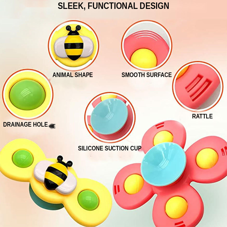 Suction Spinner Toy with Animal Designs for Babies