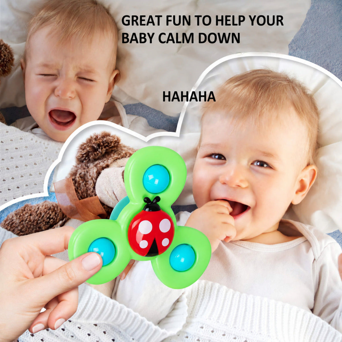 Suction Spinner Toy with Animal Designs for Babies