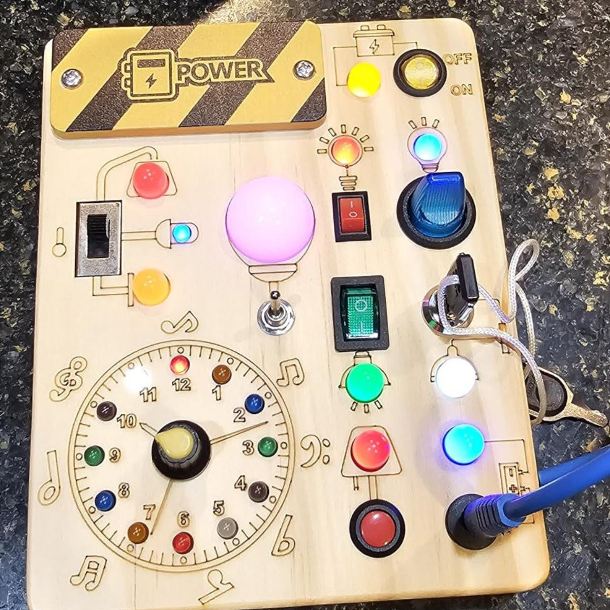 Busy Board with Lights and Switches for Toddlers