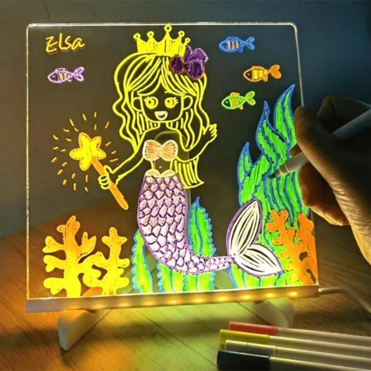 Light Drawing Board with Neon LED Glow Effect