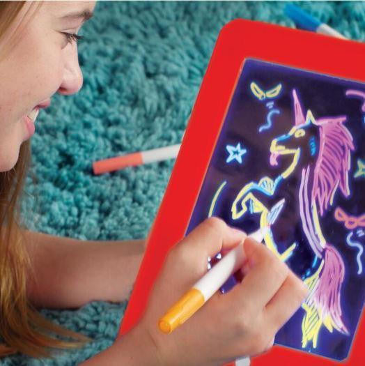 Light-Up Drawing Tablet with 8 Color Effects and Reusable Screen