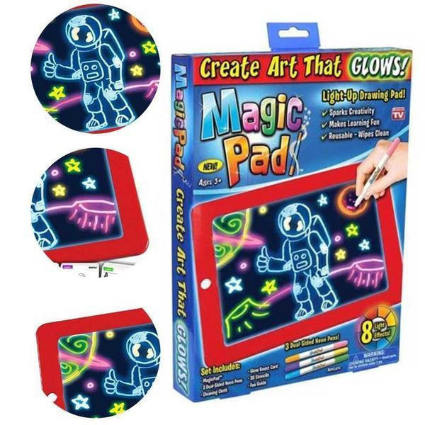 Light-Up Drawing Tablet with 8 Color Effects and Reusable Screen