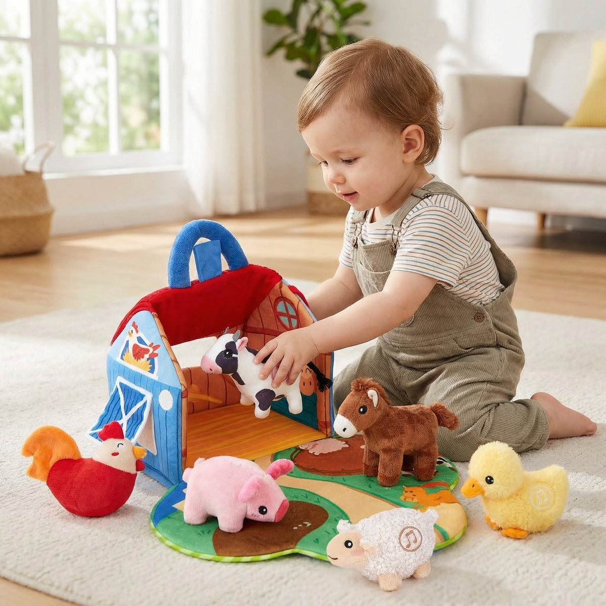 Talking Farm Barn, 6 Plush Animals That Say Their Names
