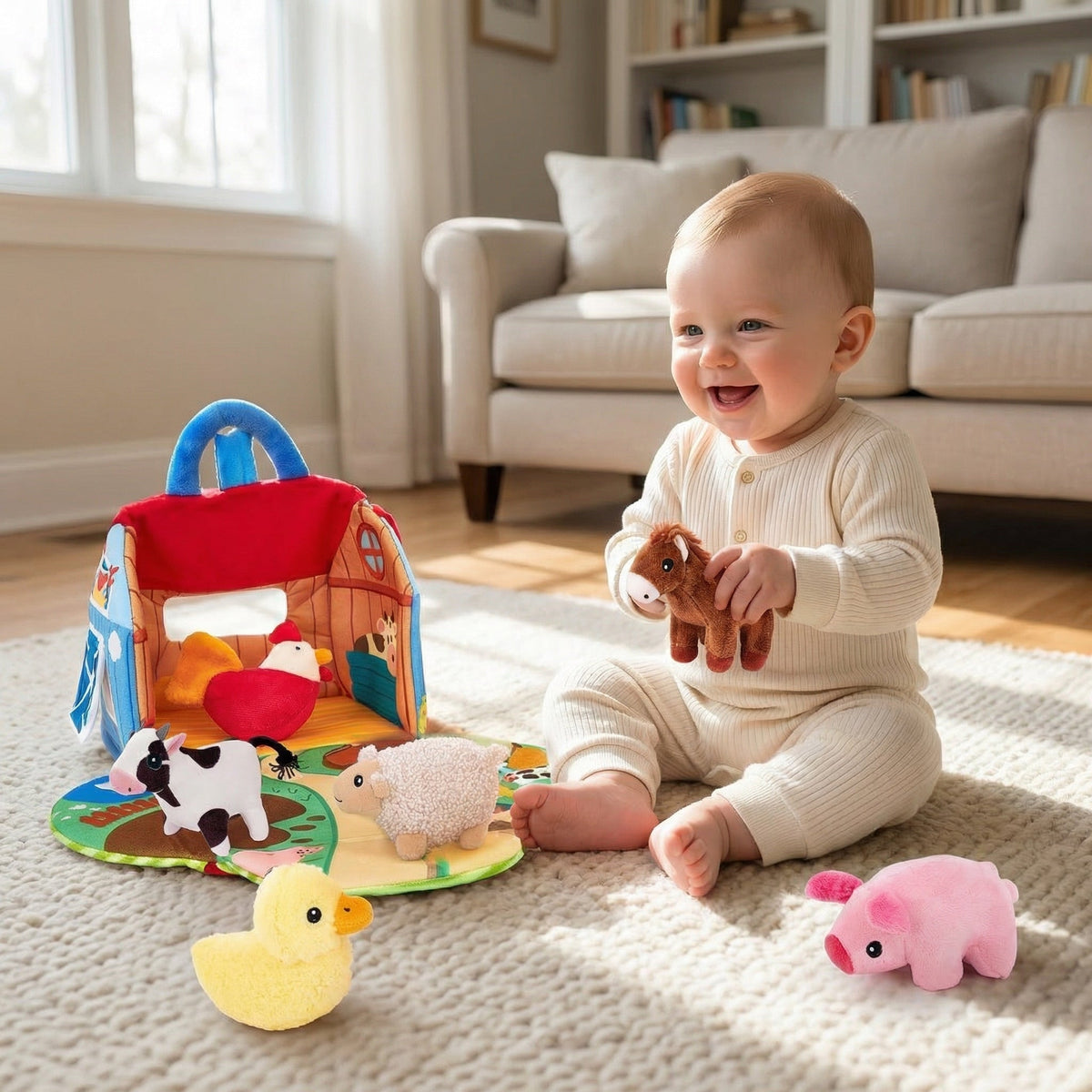 Talking Farm Barn, 6 Plush Animals That Say Their Names