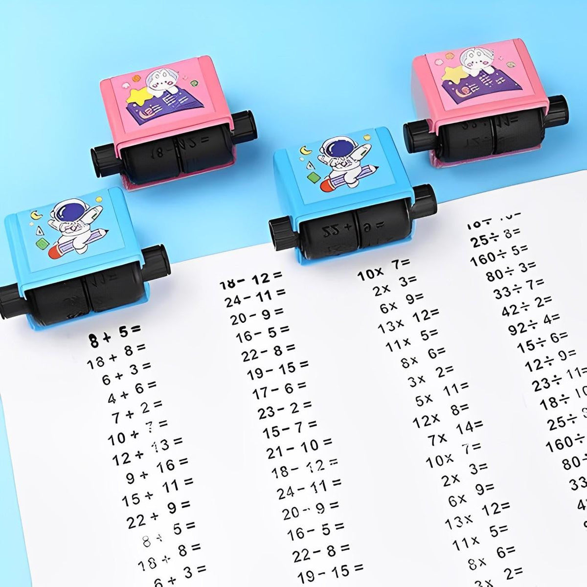 Math Stamp Roller with Rotating Exercises for Kids