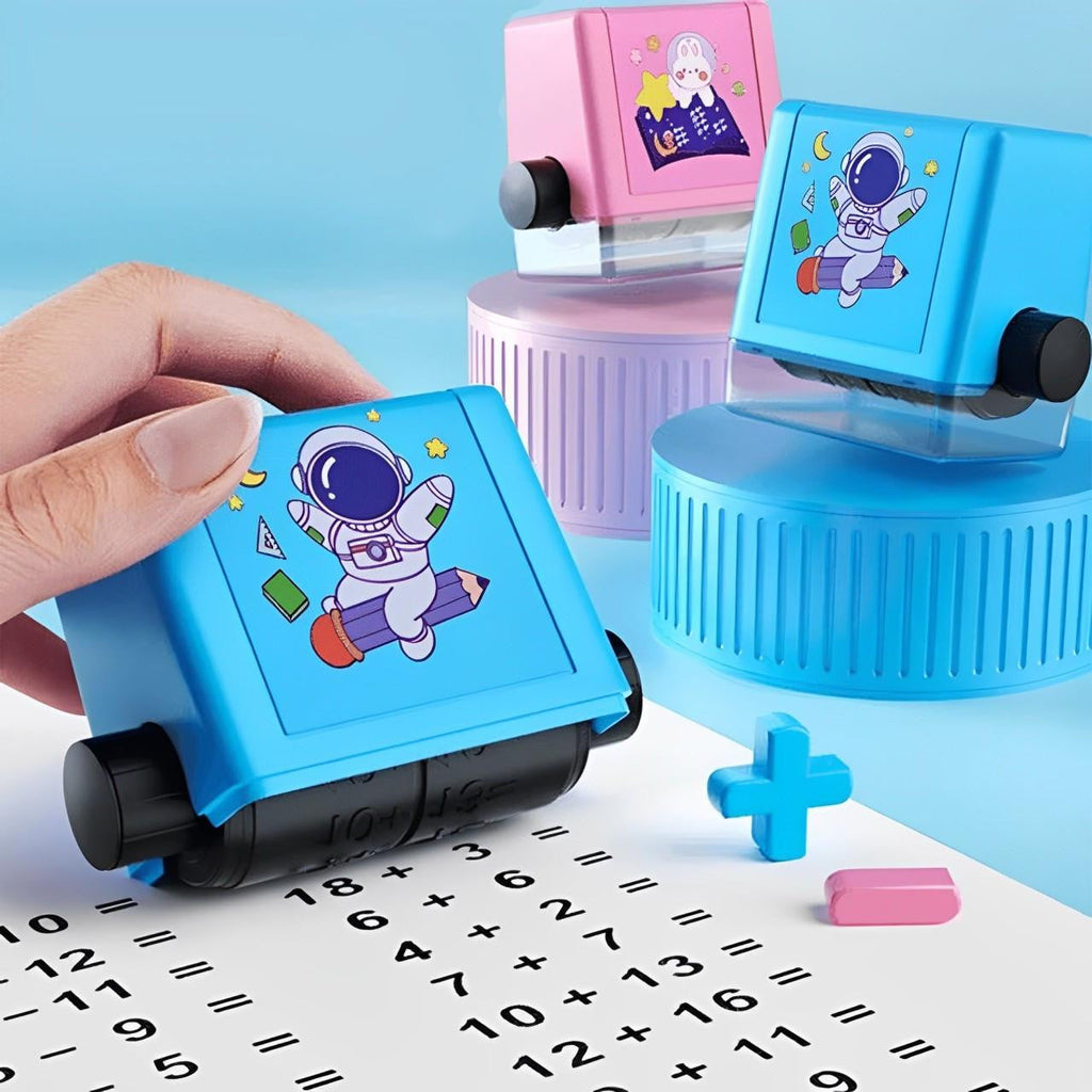 Math Stamp Roller with Rotating Exercises for Kids
