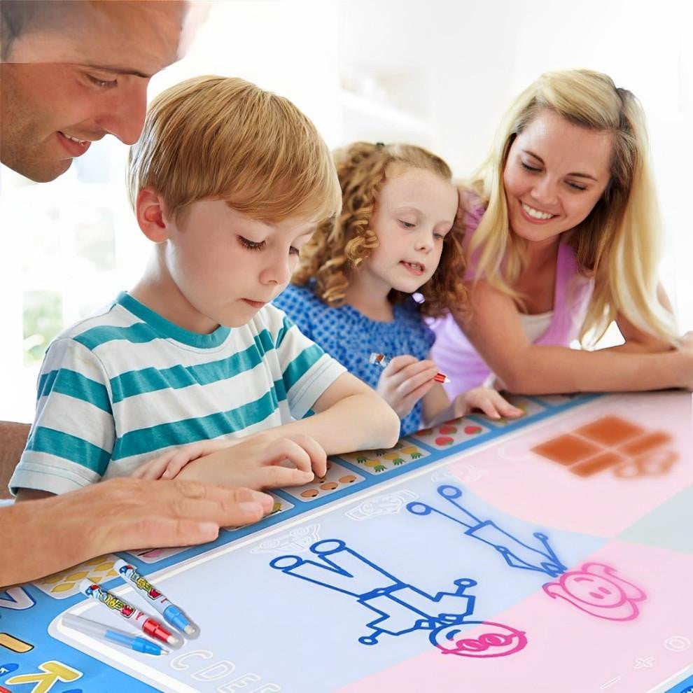 Water Drawing Mat with Educational Border and Accessories