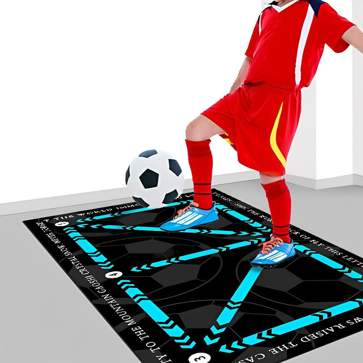 Football Training Mat with Numbered Zones and Elastic Cord
