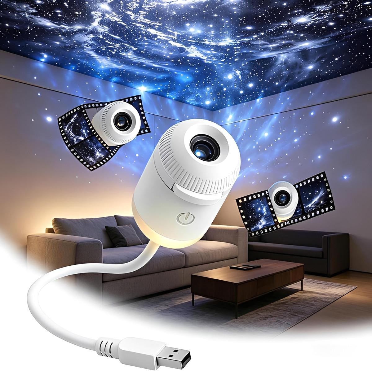 Star Projector Night Light with Interchangeable Films