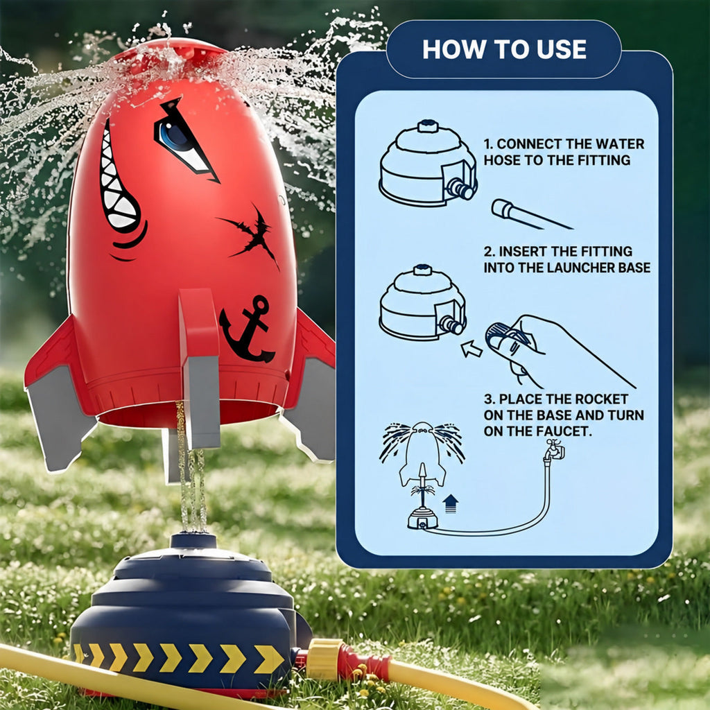 Water Rocket Launcher Toy with Adjustable Launch Base