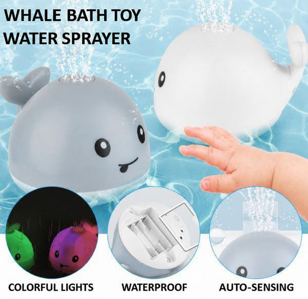 Whale Bath Toy with Water Spray and LED Lights