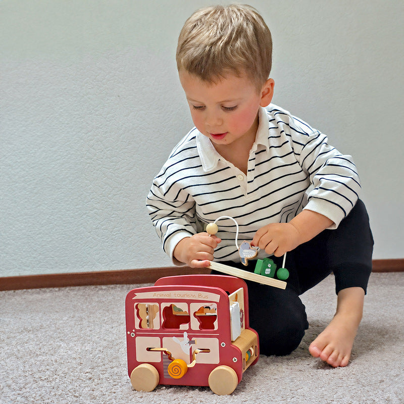 Wooden Activity Bus with Shape Sorter and Xylophone