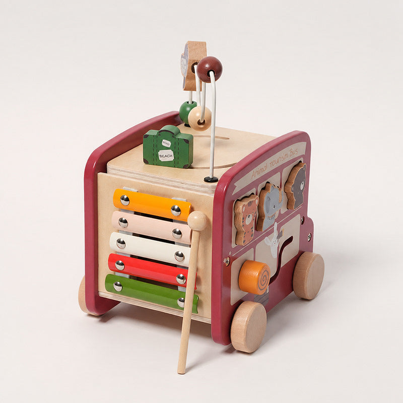 Wooden Activity Bus with Shape Sorter and Xylophone
