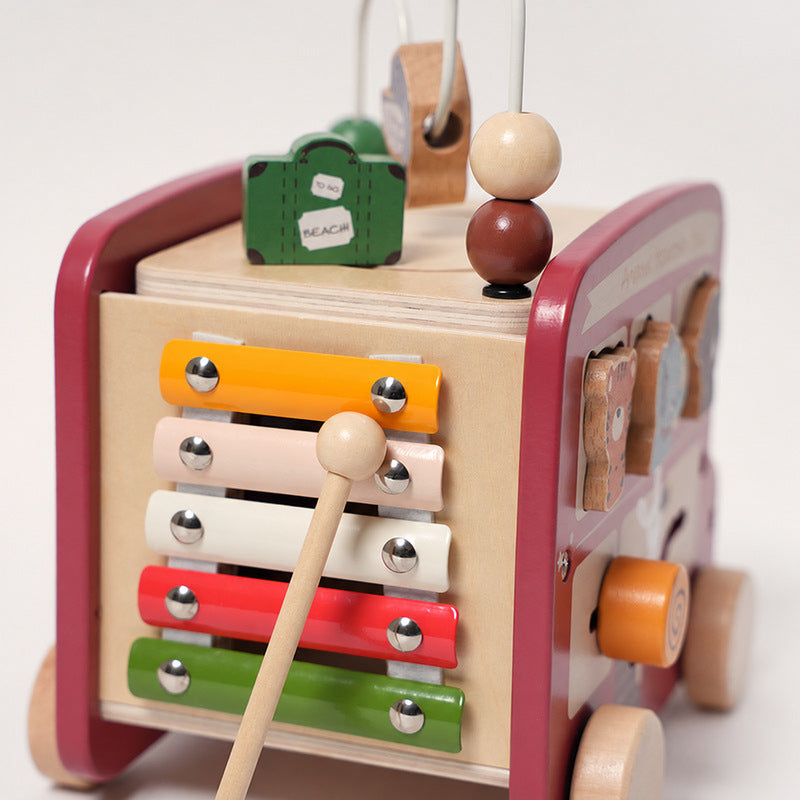 Wooden Activity Bus with Shape Sorter and Xylophone