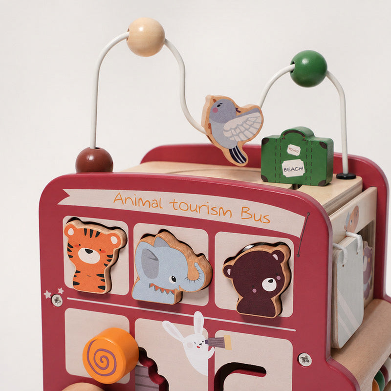 Wooden Activity Bus with Shape Sorter and Xylophone