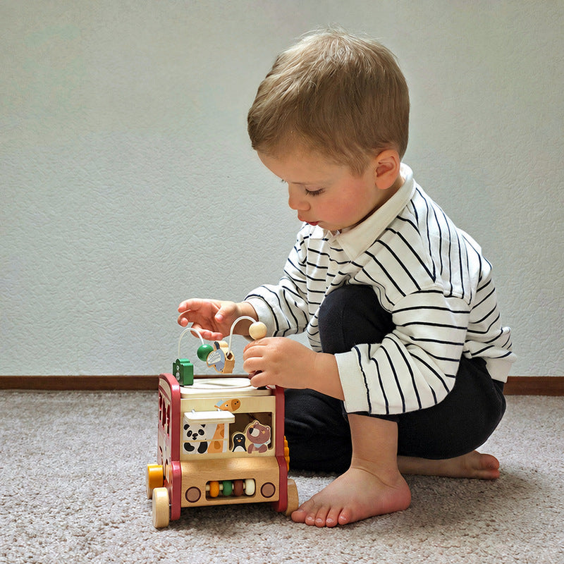 Wooden Activity Bus with Shape Sorter and Xylophone