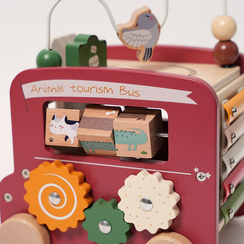 Wooden Activity Bus with Shape Sorter and Xylophone
