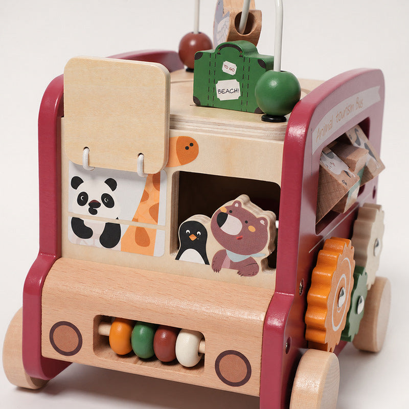 Wooden Activity Bus with Shape Sorter and Xylophone