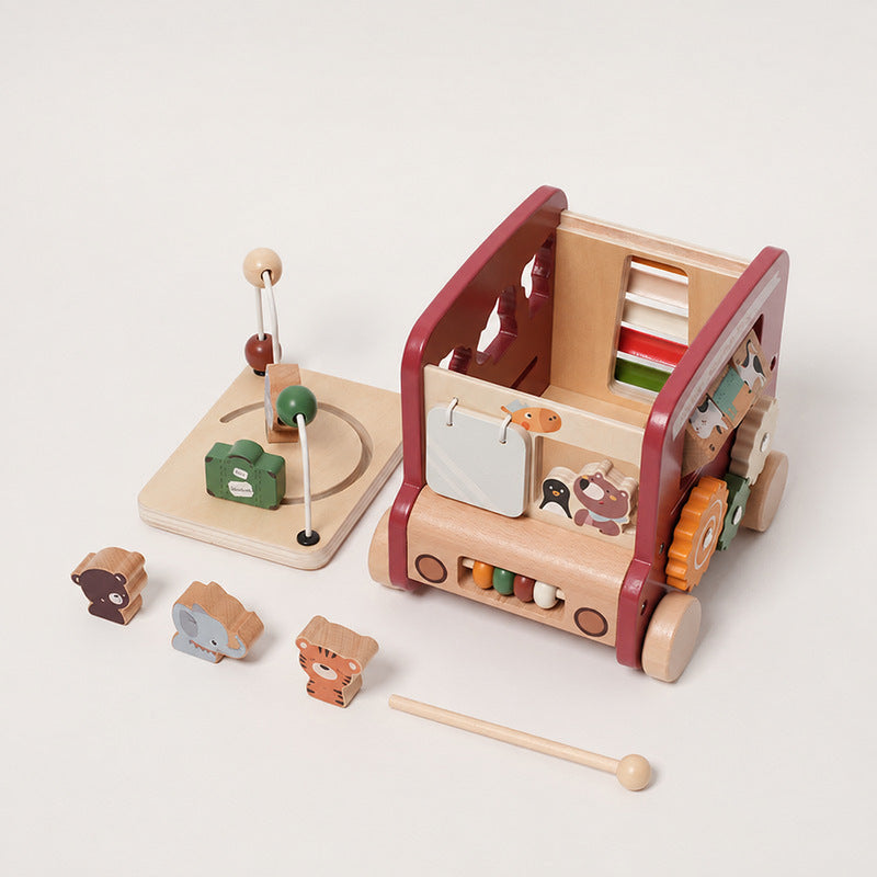 Wooden Activity Bus with Shape Sorter and Xylophone