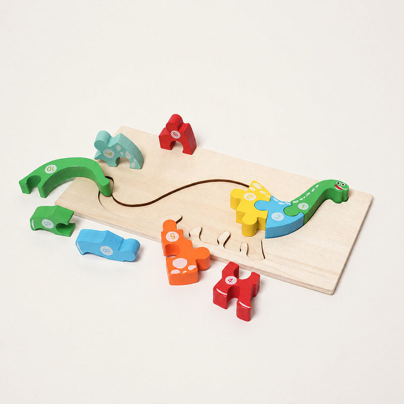 Wooden Animal Puzzles with Numbered Pieces, 4-Pack Set