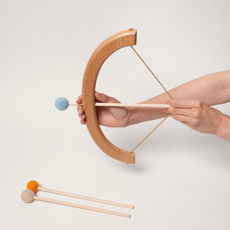 Wooden Bow and Arrow Toy with Soft-Tip Arrows and Target