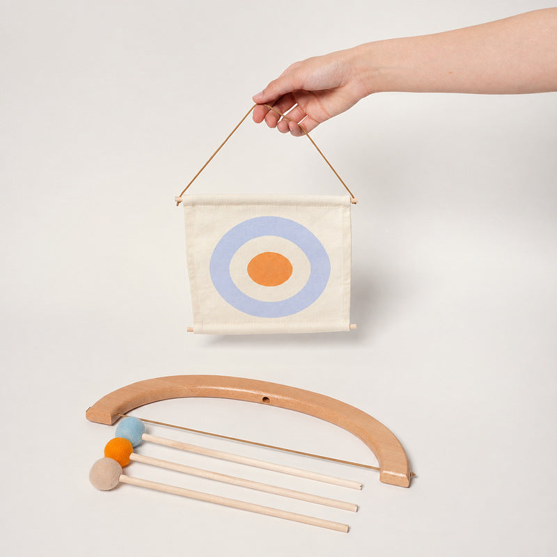 Wooden Bow and Arrow Toy with Soft-Tip Arrows and Target