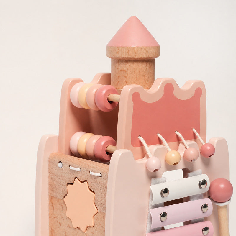 Wooden Castle Activity Toy with Xylophone and Shape Sorter