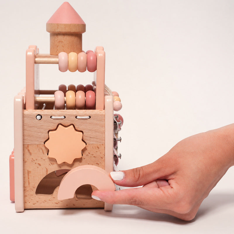Wooden Castle Activity Toy with Xylophone and Shape Sorter