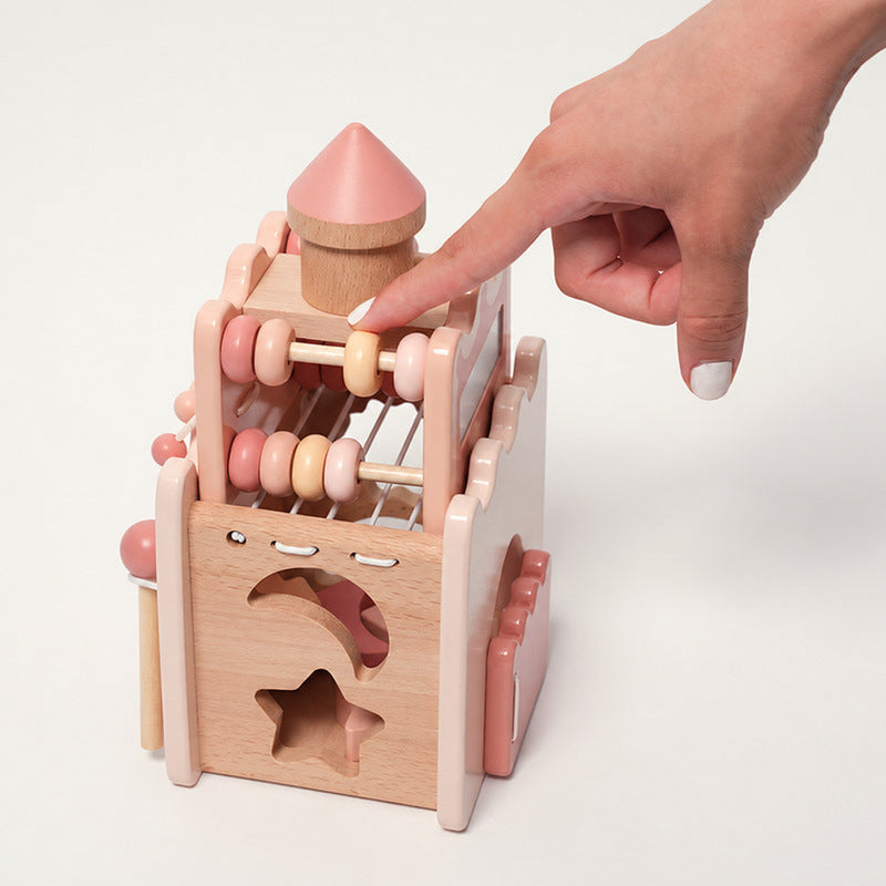 Wooden Castle Activity Toy with Xylophone and Shape Sorter