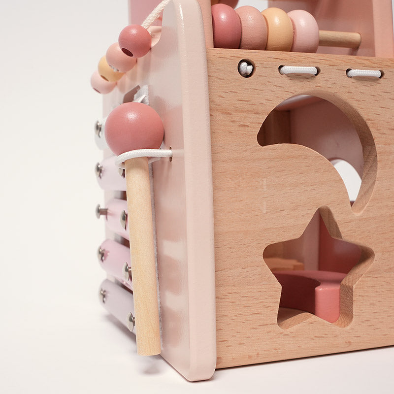 Wooden Castle Activity Toy with Xylophone and Shape Sorter