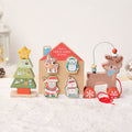 Wooden Christmas Toy Set with Tree, Reindeer & Figurines