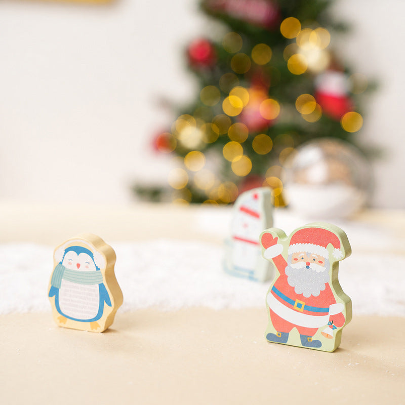 Wooden Christmas Toy Set with Tree, Reindeer & Figurines
