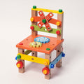 Wooden Construction Toy Chair with Tools and Screws