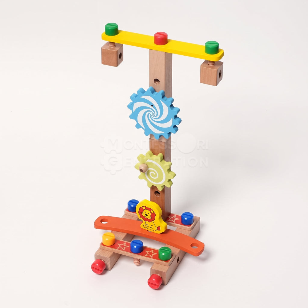 Wooden Construction Toy Chair with Tools and Screws