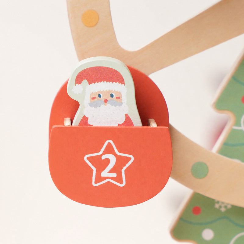 Wooden Ferris Wheel Toy with Christmas Figurines