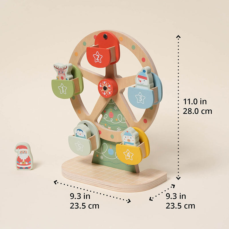 Wooden Ferris Wheel Toy with Christmas Figurines