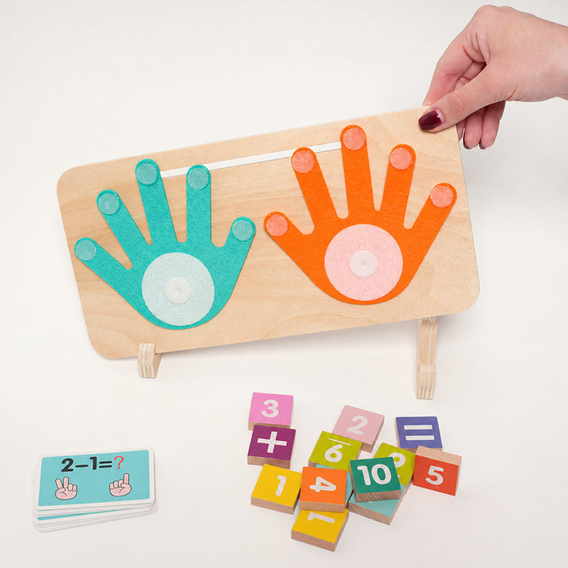 Wooden Math Learning Toy with Hand Counting for Kids