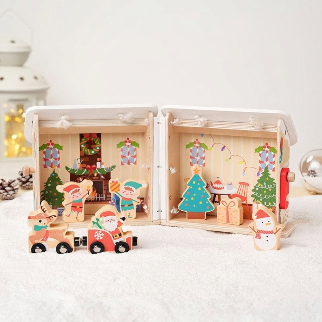 Wooden Nativity Set with 20 Hand-Painted Figures