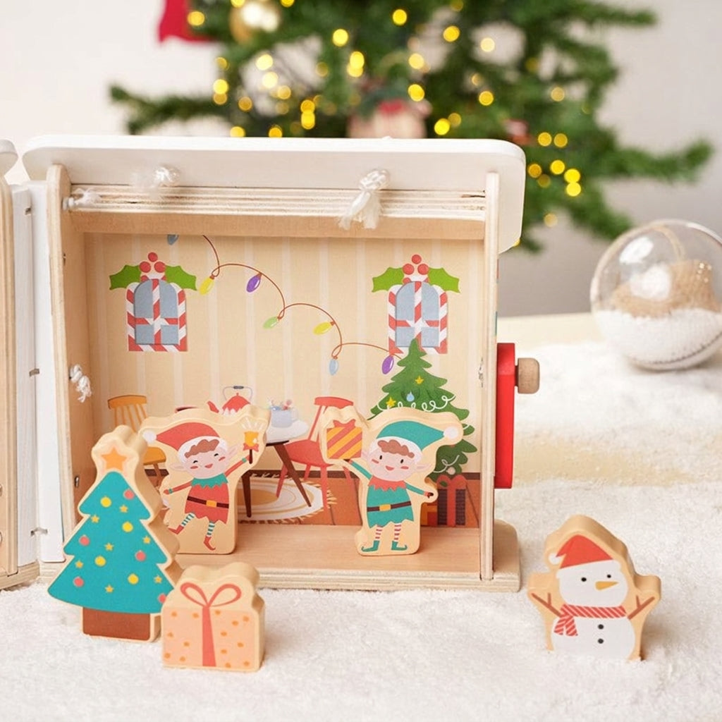 Wooden Nativity Set with 20 Hand-Painted Figures