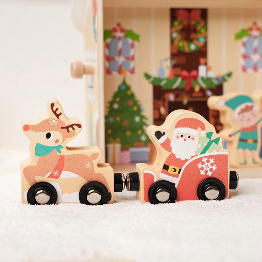 Wooden Nativity Set with 20 Hand-Painted Figures