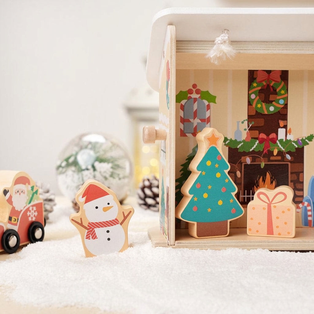 Wooden Nativity Set with 20 Hand-Painted Figures