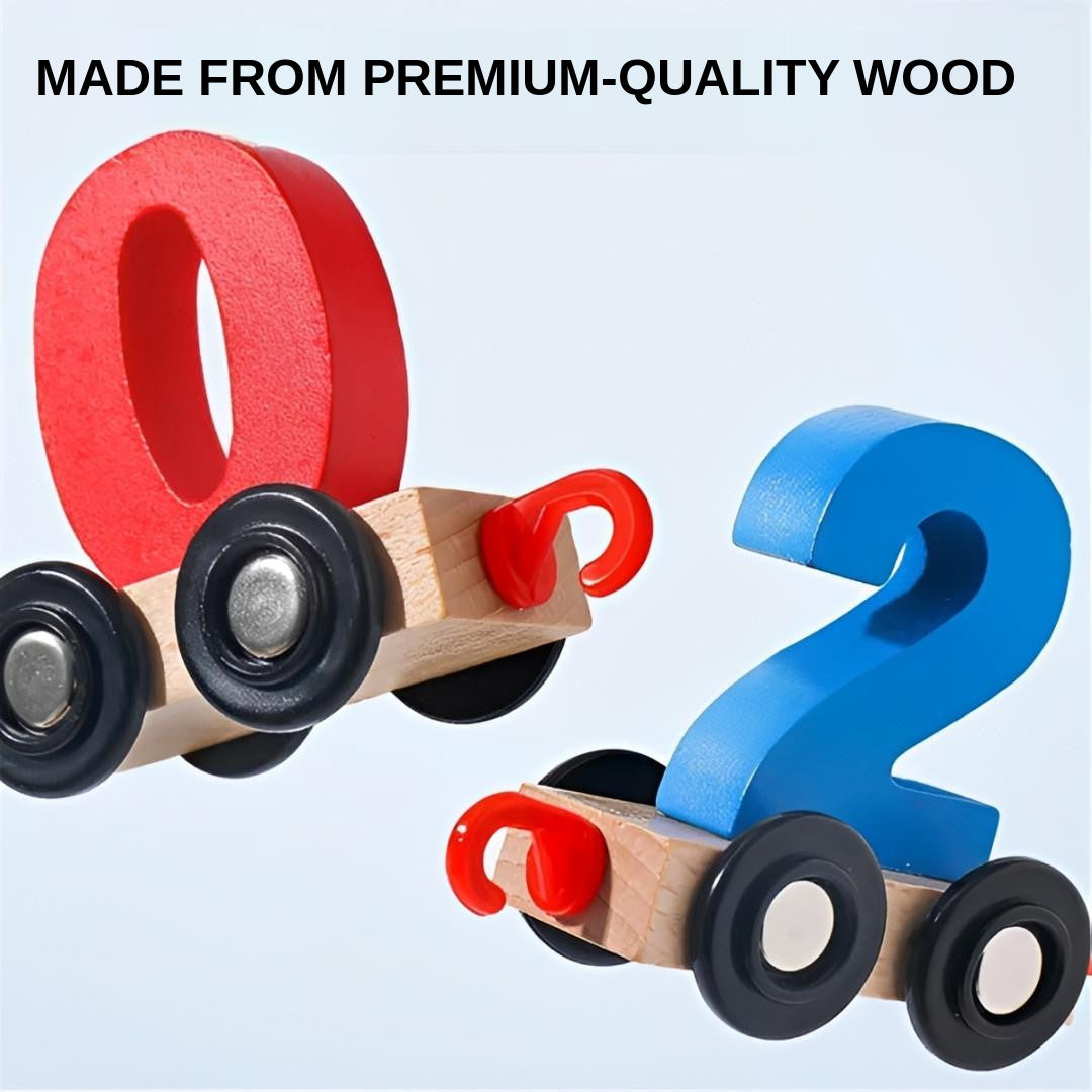 Wooden Number Train with Magnetic Connectors