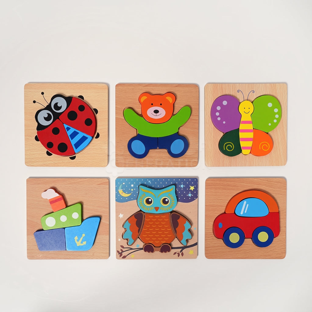 Wooden Owl Puzzle Set with Night Sky Theme