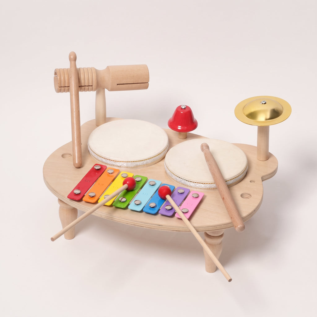 Wooden Percussion Set with Xylophone and Drums