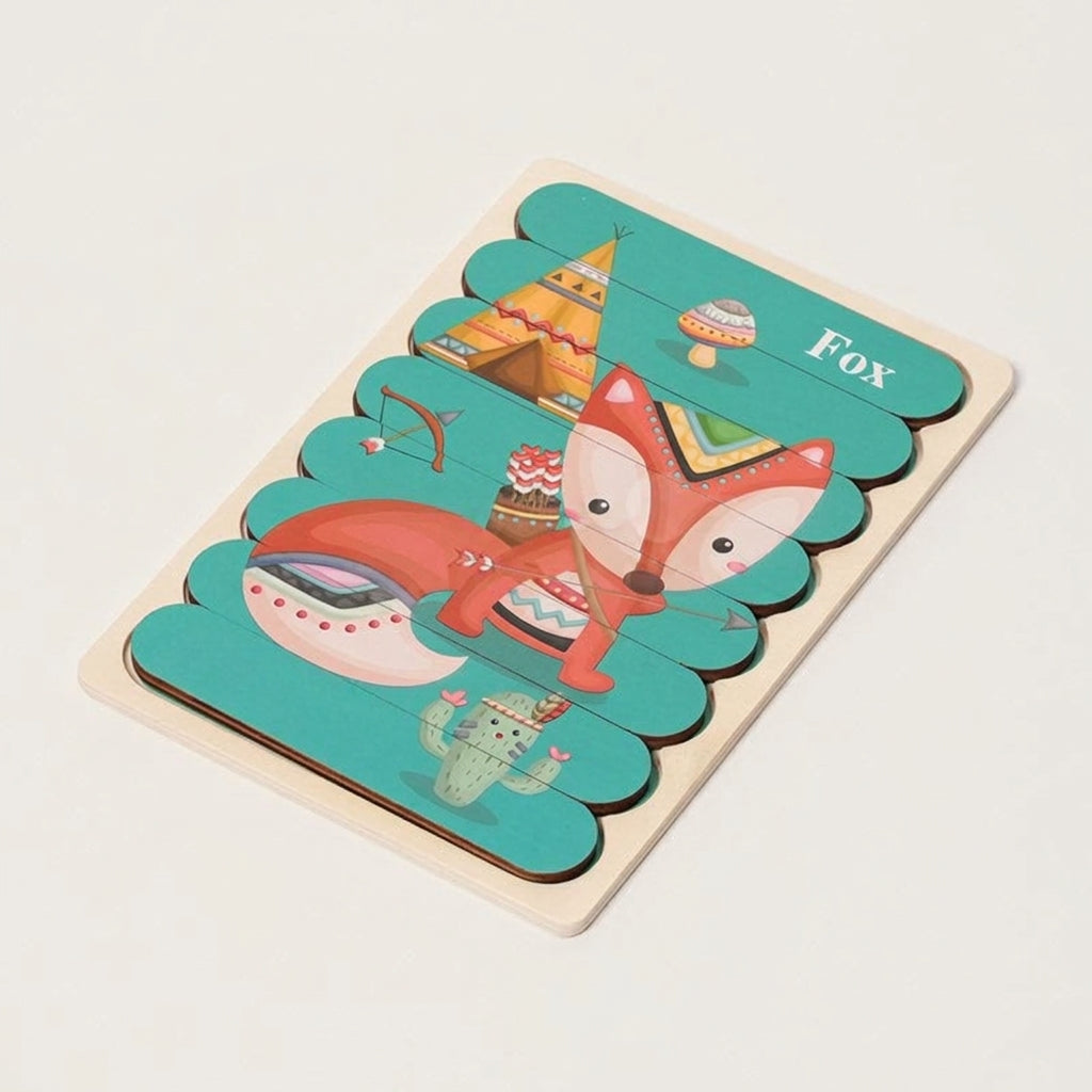 Wooden Puzzles Toddlers, Double-Sided 5-Pack Set