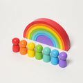 Wooden Rainbow Stacker, 7 Arches and 7 Figurines Set