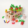 Wooden Shape Sorter Cart with Magnetic Worms and Vegetables