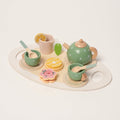 Wooden Tea Set with Tray and 14 Pretend Play Pieces
