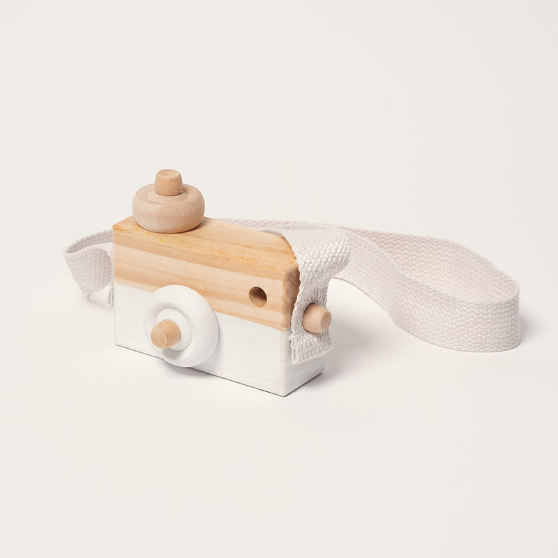 Wooden Toy Camera with Strap, Pretend Play Photography