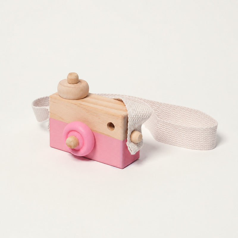 Wooden Toy Camera with Strap, Pretend Play Photography